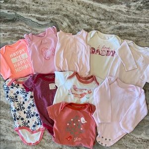 Ralph Lauren, gap, burts bees etc onesies 0-9 mo